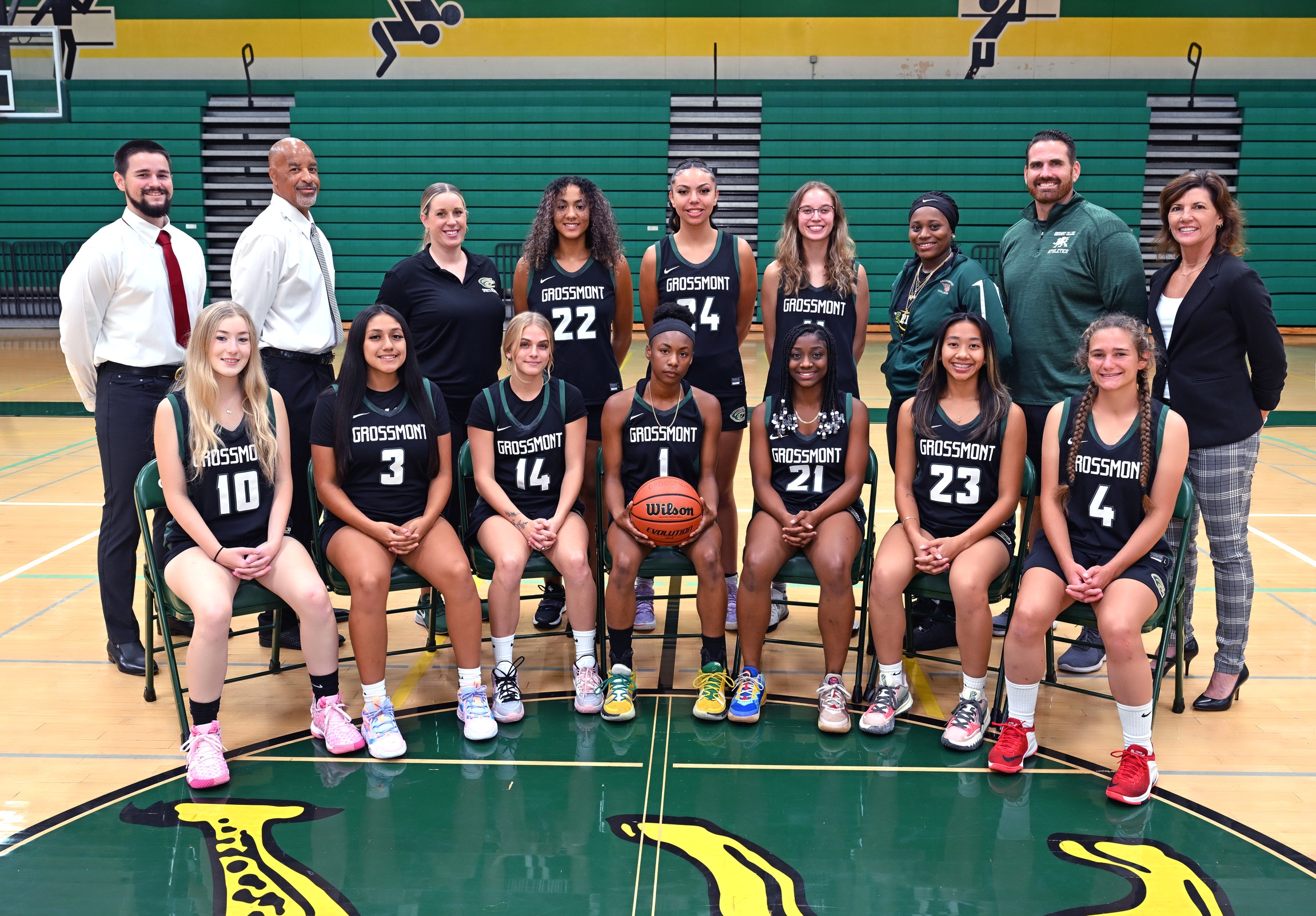 The 2022-23 Grossmont College Women's Basketball team.  Photo Courtesy of Stephen Harvey (Grossmont College Official Photographer)
